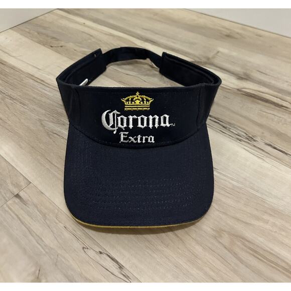 Embroidered Corona Extra Beer Visor/Hat Adjustable Blue/Yellow - Picture 2 of 4